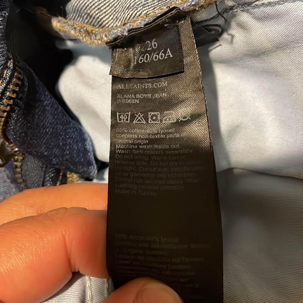 ALL SAINTS MID INDIGO BLUE JEANS. - Picture 5 of 10